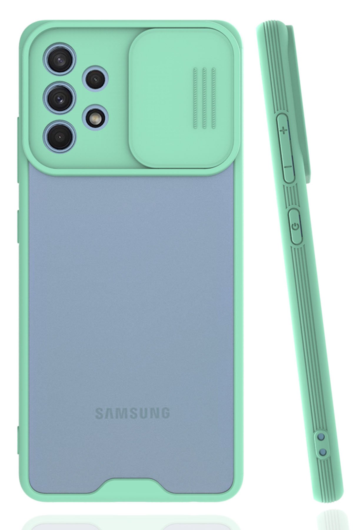  Samsung Galaxy A32 Kılıf Platin Kamera Koruma Silikon - Açık Yeşil