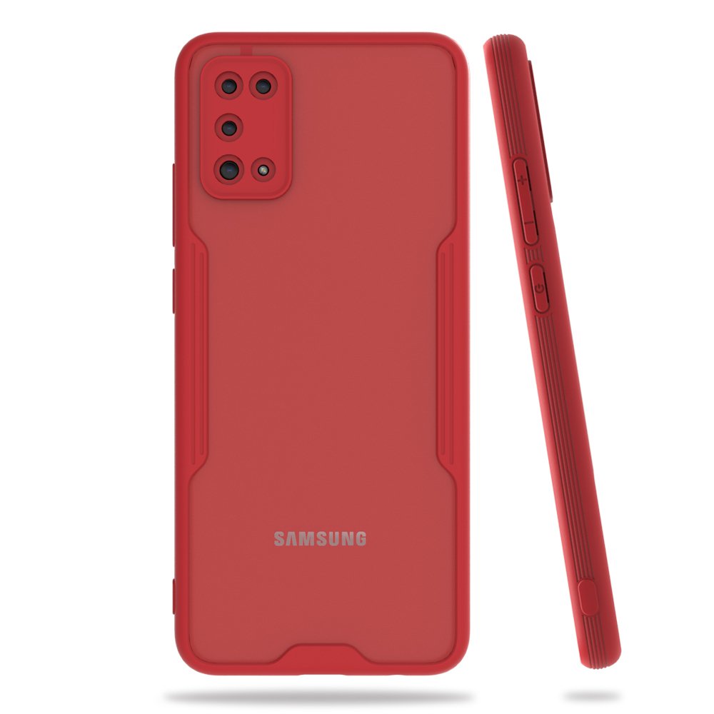  Samsung Galaxy A02S Kılıf Platin Silikon - Kırmızı