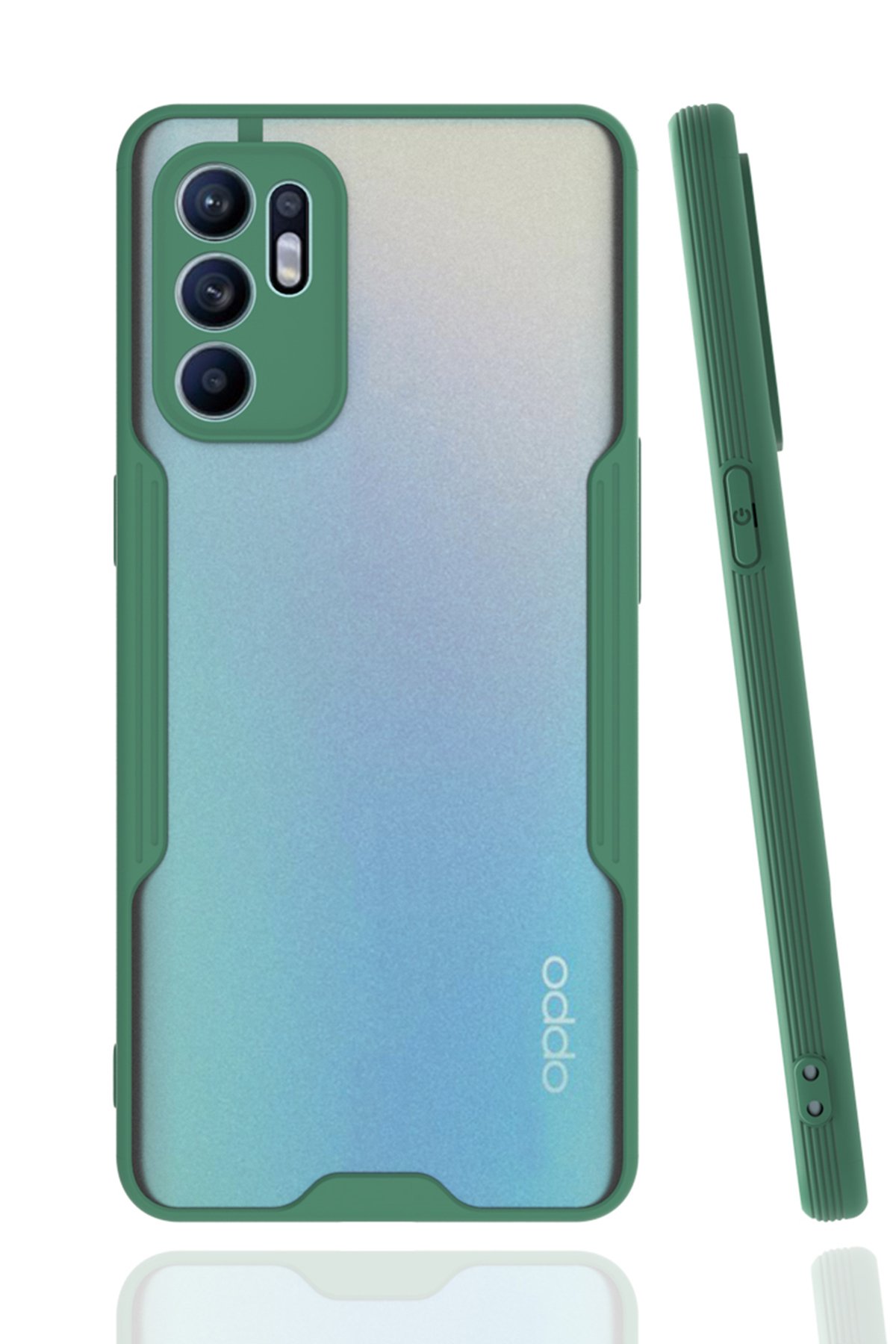 Oppo Reno 6 Kılıf Platin Silikon - Yeşil Oppo Reno 6 Kılıf Platin Silikon - Yeşil