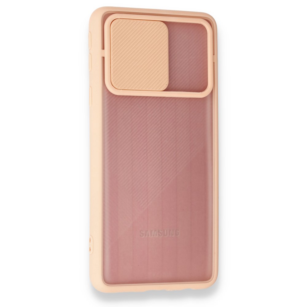  Samsung Galaxy A01 Core Kılıf Palm Buzlu Kamera Sürgülü Silikon - Pembe