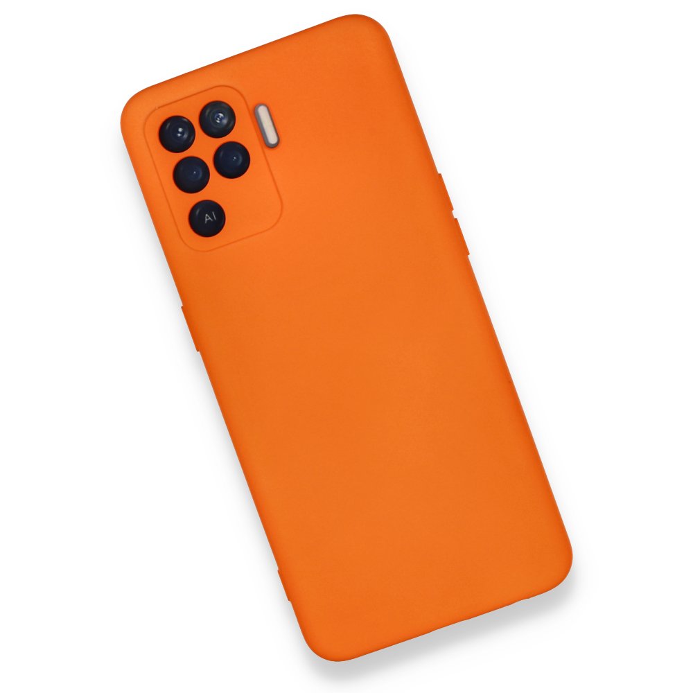  Oppo Reno 5 Lite Kılıf Nano içi Kadife Silikon - Turuncu