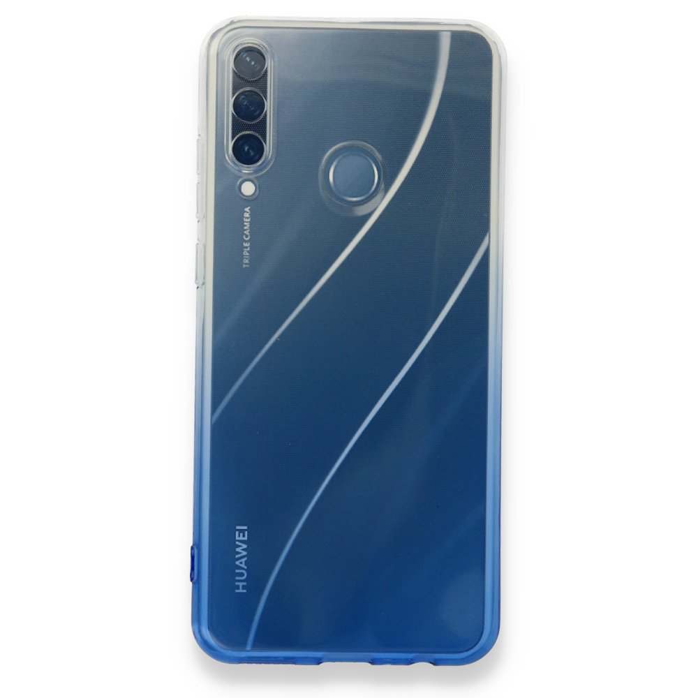 Huawei Y6P Kılıf Lüx Çift Renkli Silikon - Mavi  Huawei Y6P Kılıf Lüx Çift Renkli Silikon - Mavi