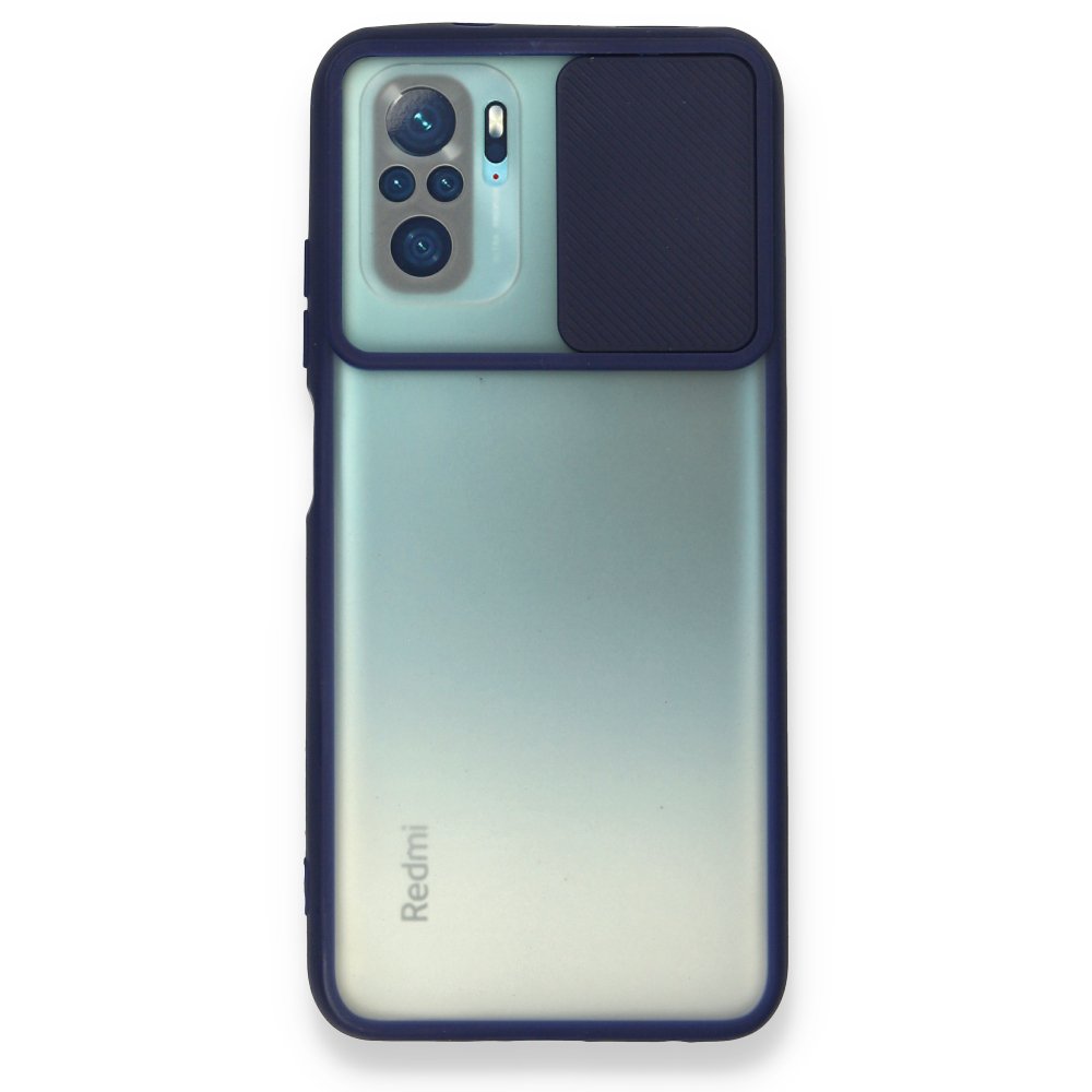 Redmi Note 10S Kılıf Palm Buzlu Kamera Sürgülü Silikon - Lacivert