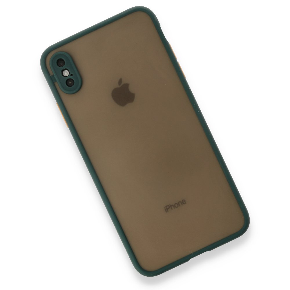  iPhone XS Max Kılıf Montreal Silikon Kapak - Yeşil