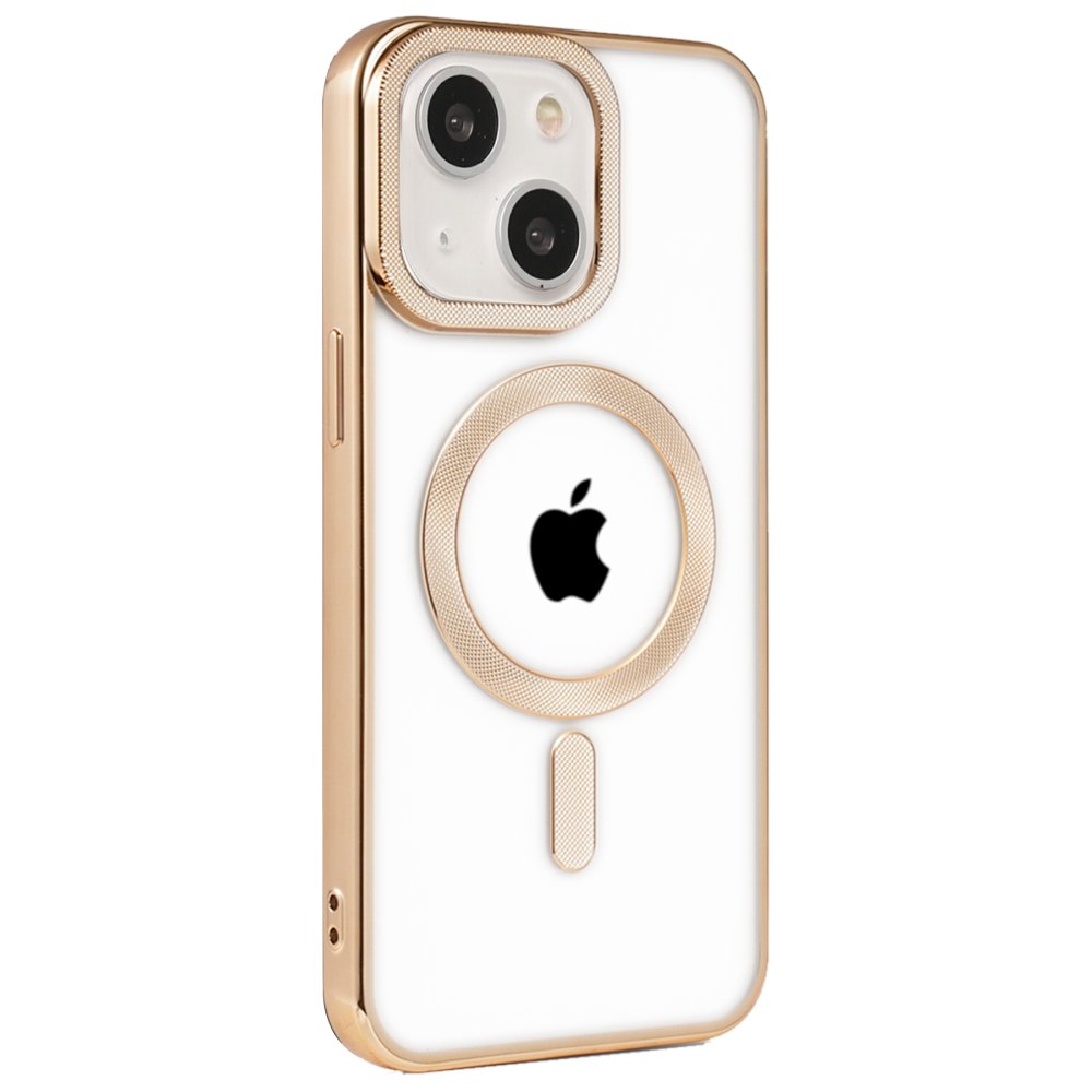 iPhone 15 Kılıf Kronos Magsafe Kapak - Gold  iPhone 15 Kılıf Kronos Magsafe Kapak - Gold