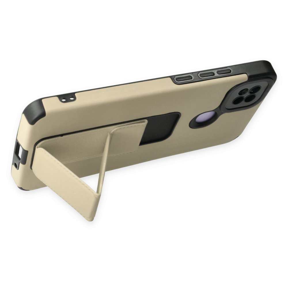 Redmi 9C Kılıf Mega Standlı Silikon - Gold Redmi 9C Kılıf Mega Standlı Silikon - Gold