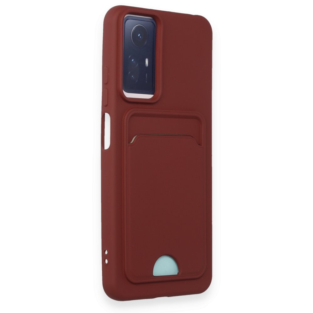 Redmi Note 12S Kılıf Kelvin Kartvizitli Silikon - Bordo