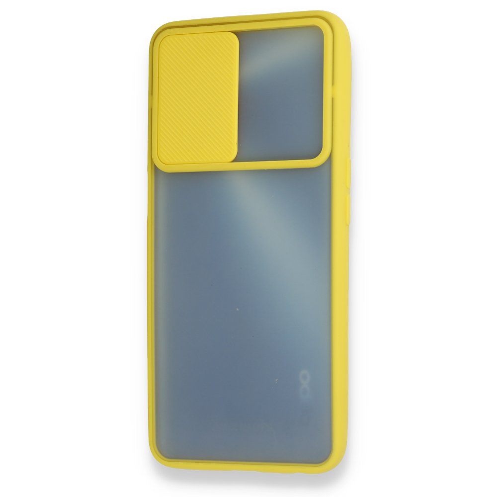 Oppo A55 Kılıf Palm Buzlu Kamera Sürgülü Silikon - Sarı  Oppo A55 Kılıf Palm Buzlu Kamera Sürgülü Silikon - Sarı