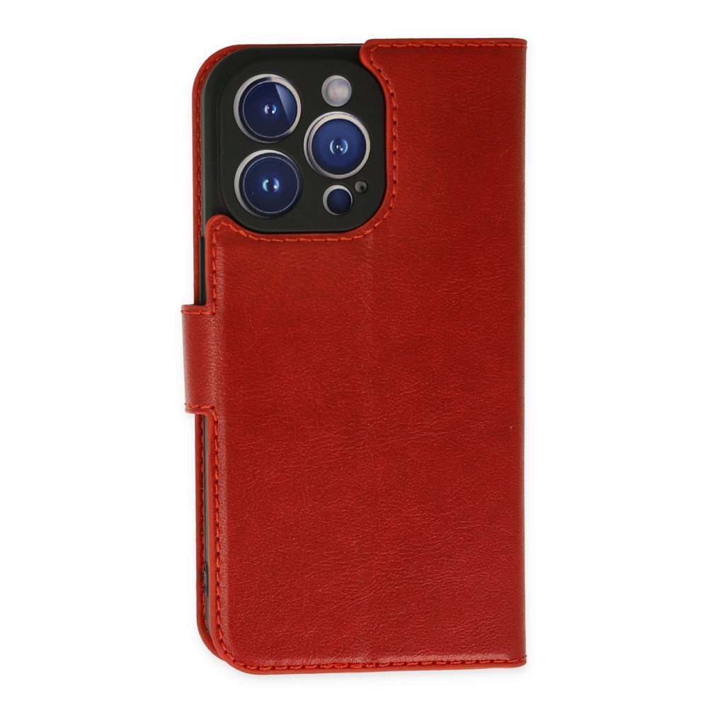  iPhone 14 Pro Max Kılıf Trend S Plus Kapaklı Kılıf - Kırmızı