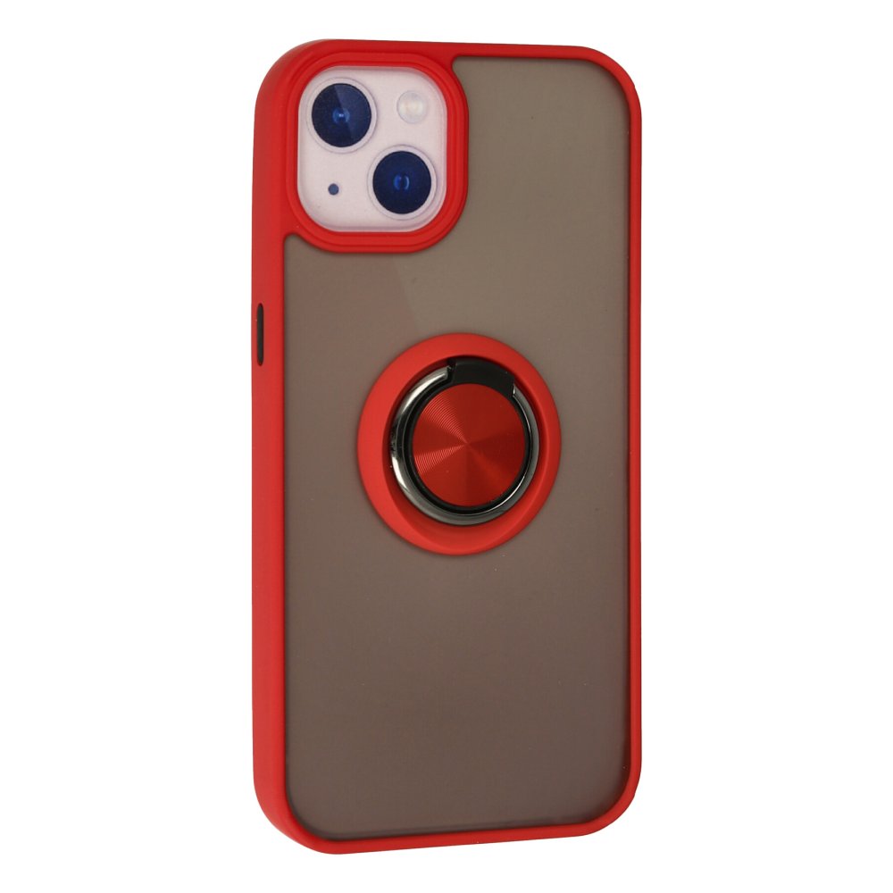 iPhone 15 Kılıf Montreal Yüzüklü Silikon Kapak - Kırmızı  iPhone 15 Kılıf Montreal Yüzüklü Silikon Kapak - Kırmızı
