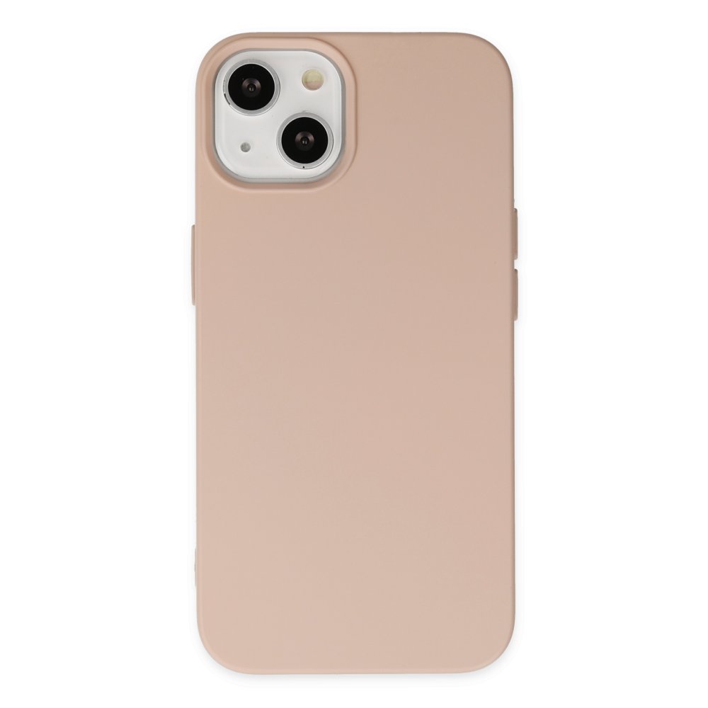  iPhone 14 Plus Kılıf Nano içi Kadife Silikon - Pudra