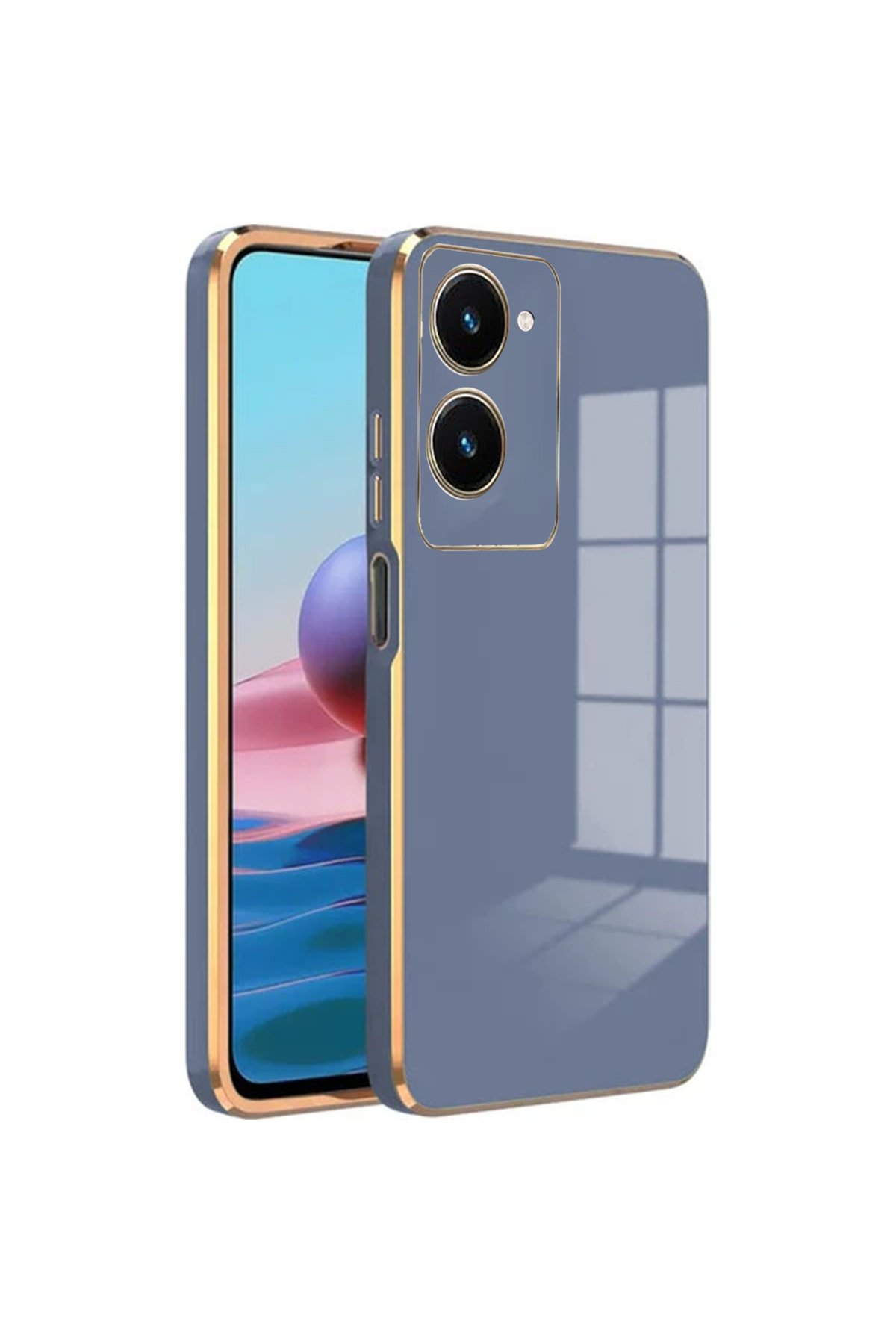 Vivo Y18 Kılıf Volet Silikon - Mavi Vivo Y18 Kılıf Volet Silikon - Mavi