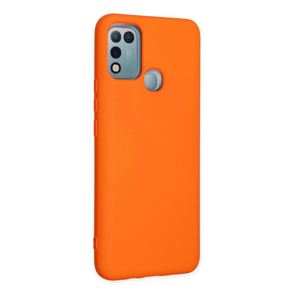  İnfinix Hot 11 Play Kılıf Nano içi Kadife Silikon - Turuncu