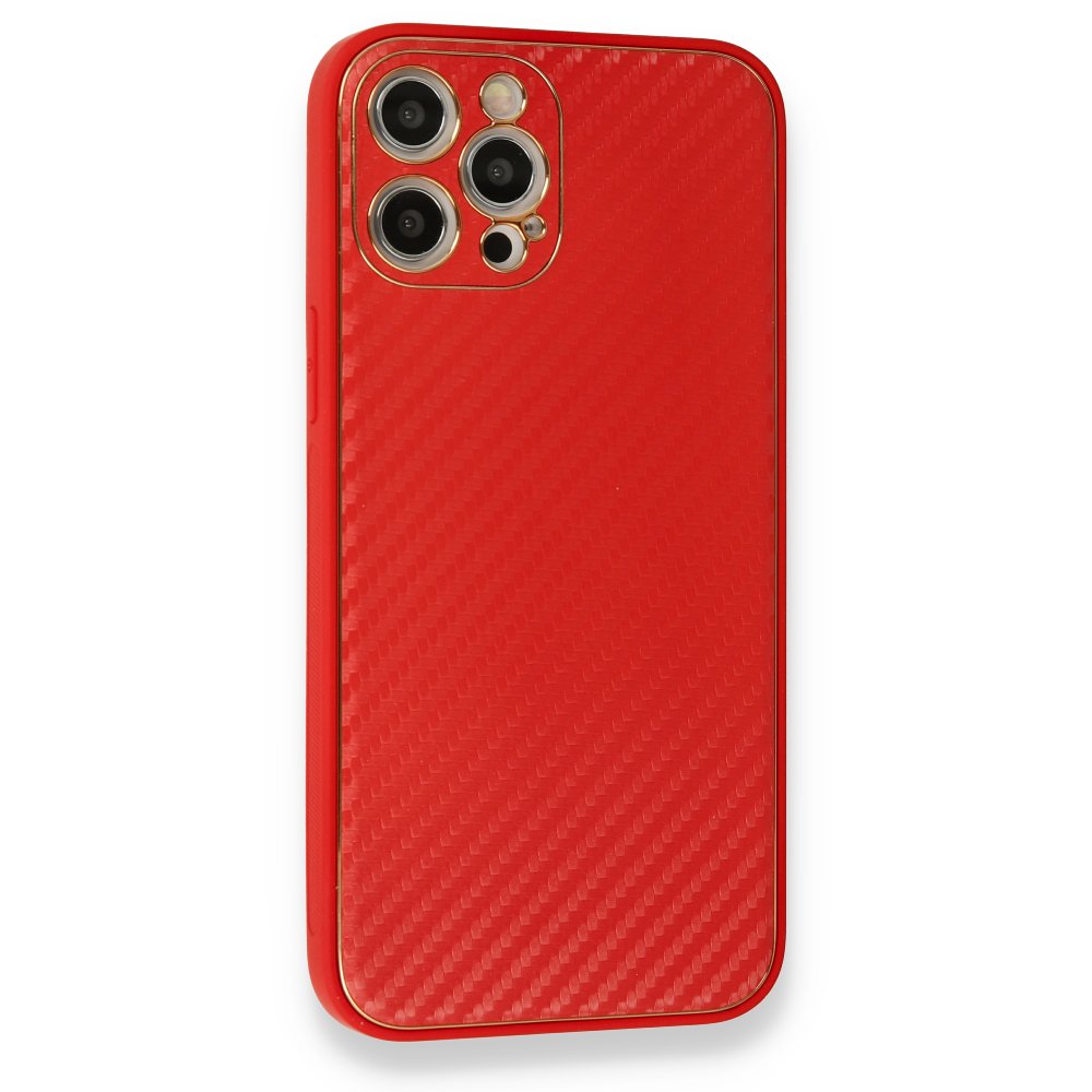  iPhone 12 Pro Max Kılıf Coco Karbon Silikon - Kırmızı