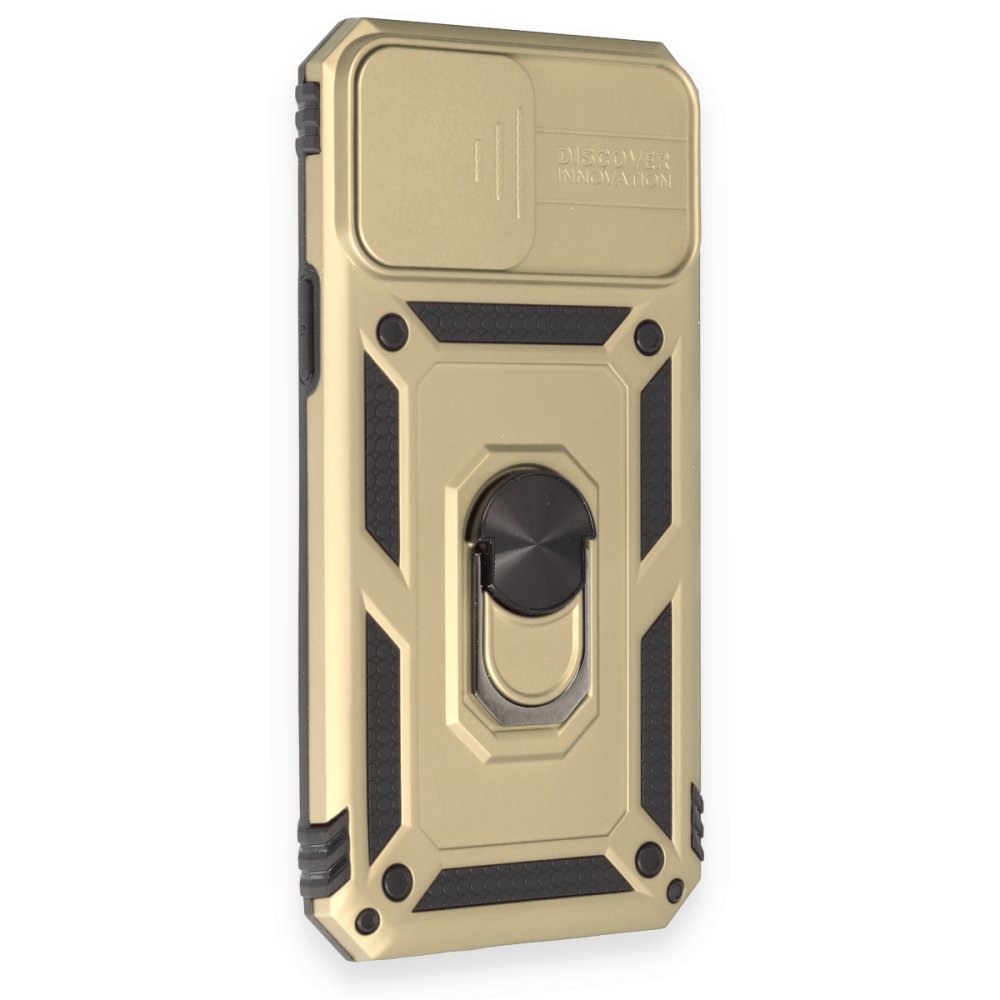  iPhone 12 Pro Max Kılıf Pars Lens Yüzüklü Silikon - Gold