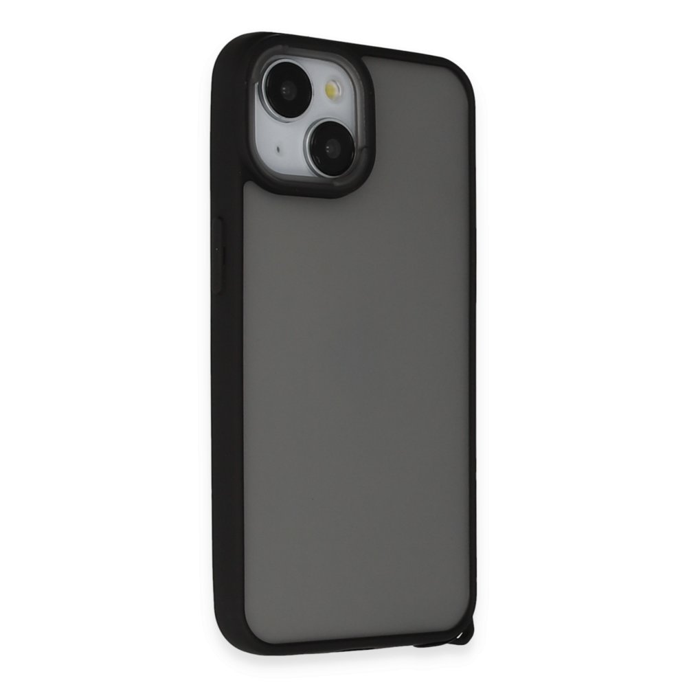  iPhone 15 Kılıf Elegant Kapak - Siyah