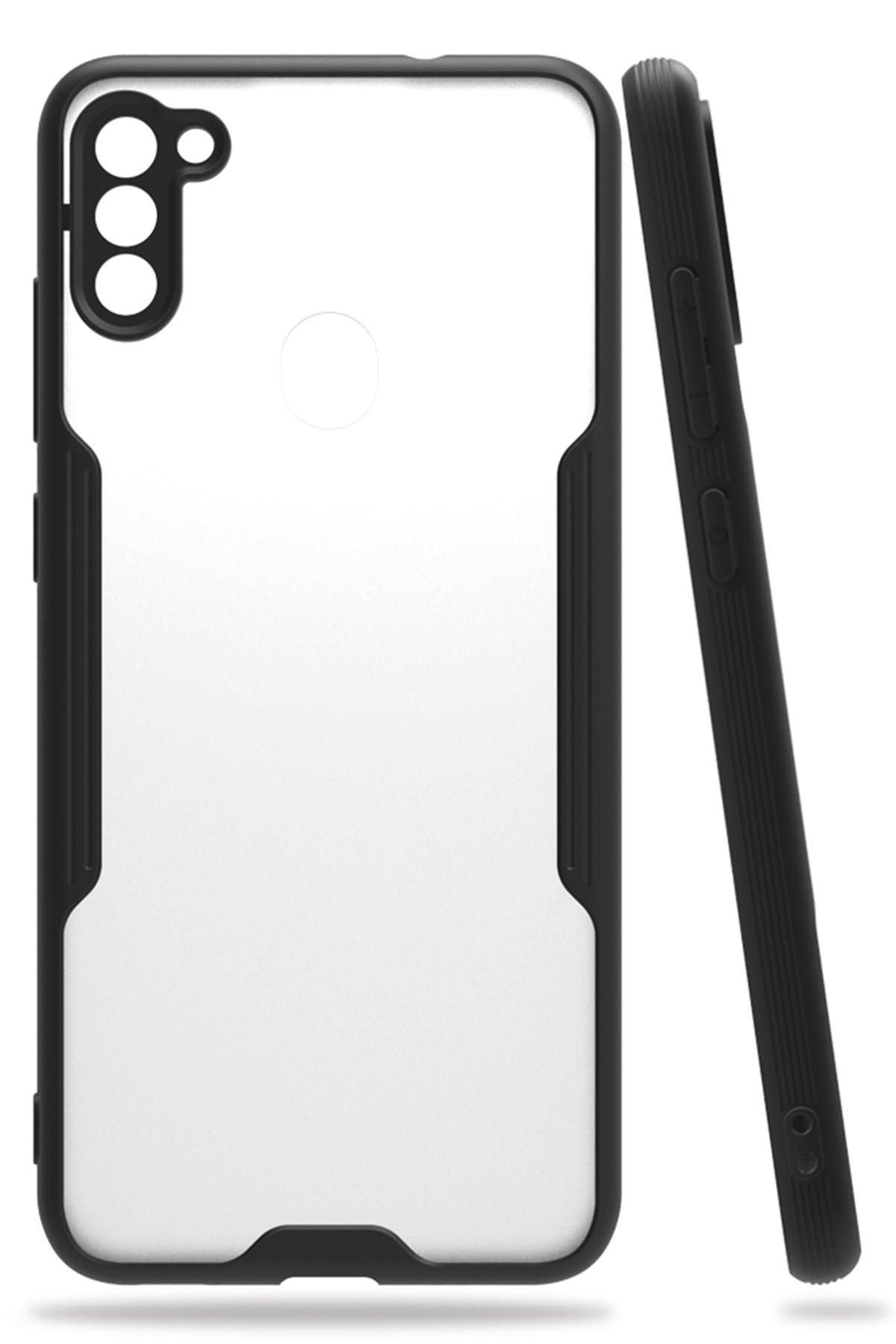  Samsung Galaxy M11 Kılıf Platin Silikon - Siyah
