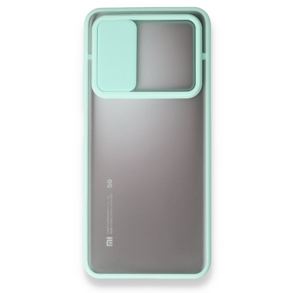  Xiaomi Mi 10T Kılıf Palm Buzlu Kamera Sürgülü Silikon - Turkuaz