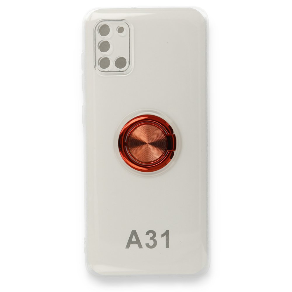  Samsung Galaxy A31 Kılıf Gros Yüzüklü Silikon - Kırmızı
