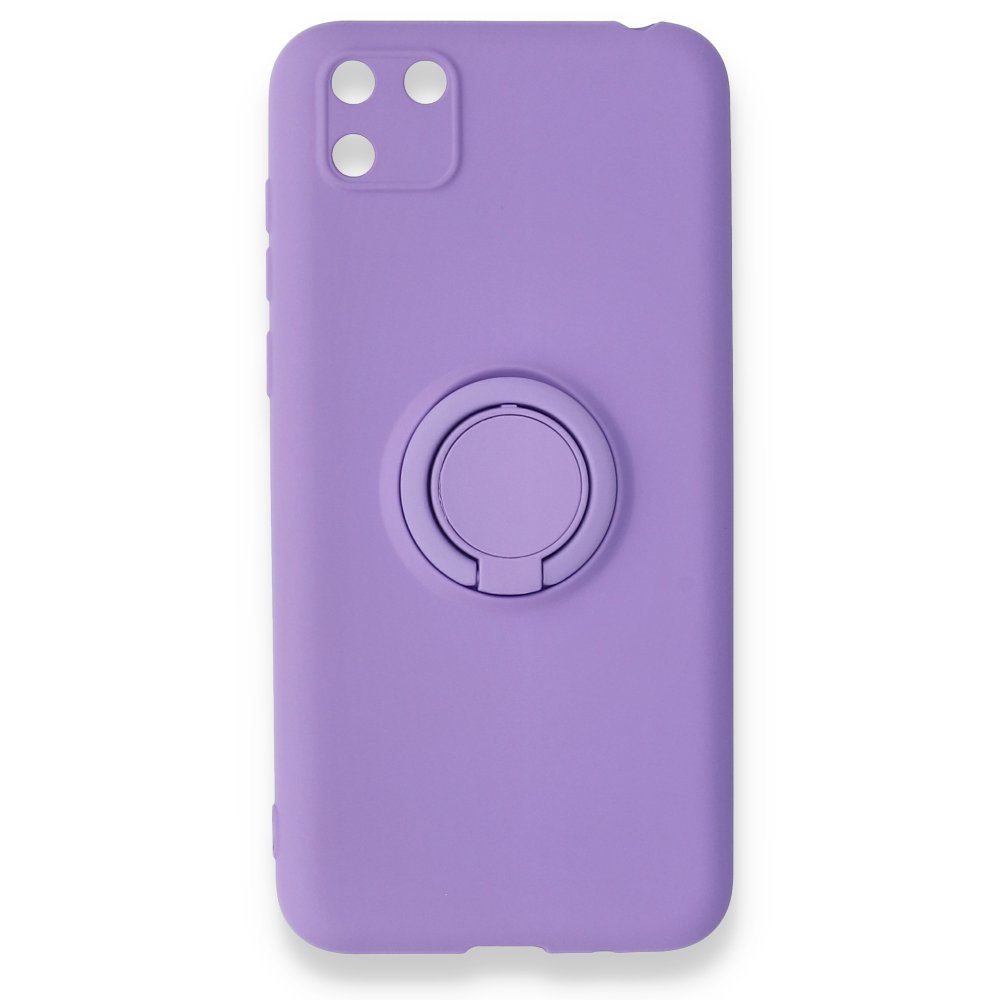 Huawei Y5P Kılıf Viktor Yüzüklü Silikon - Mor  Huawei Y5P Kılıf Viktor Yüzüklü Silikon - Mor