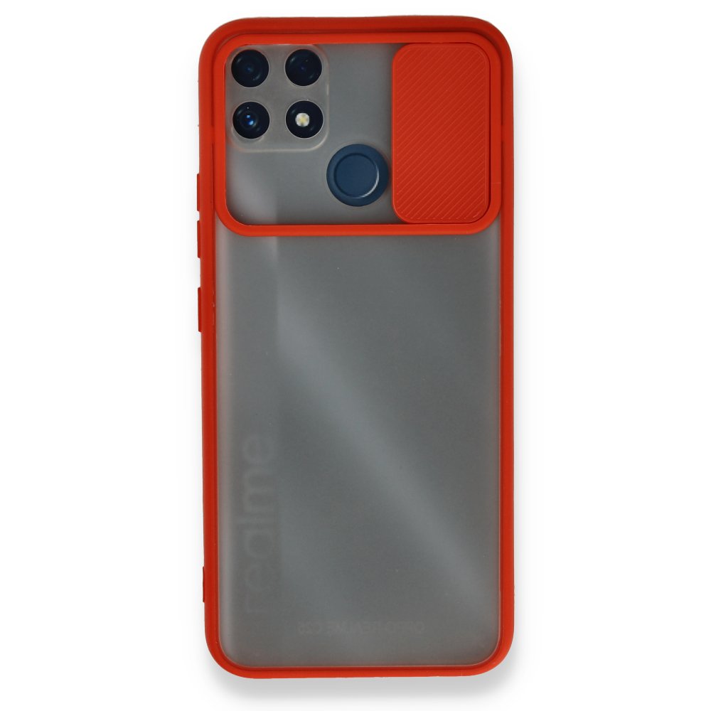 Realme C25s Kılıf Palm Buzlu Kamera Sürgülü Silikon - Kırmızı Realme C25s Kılıf Palm Buzlu Kamera Sürgülü Silikon - Kırmızı