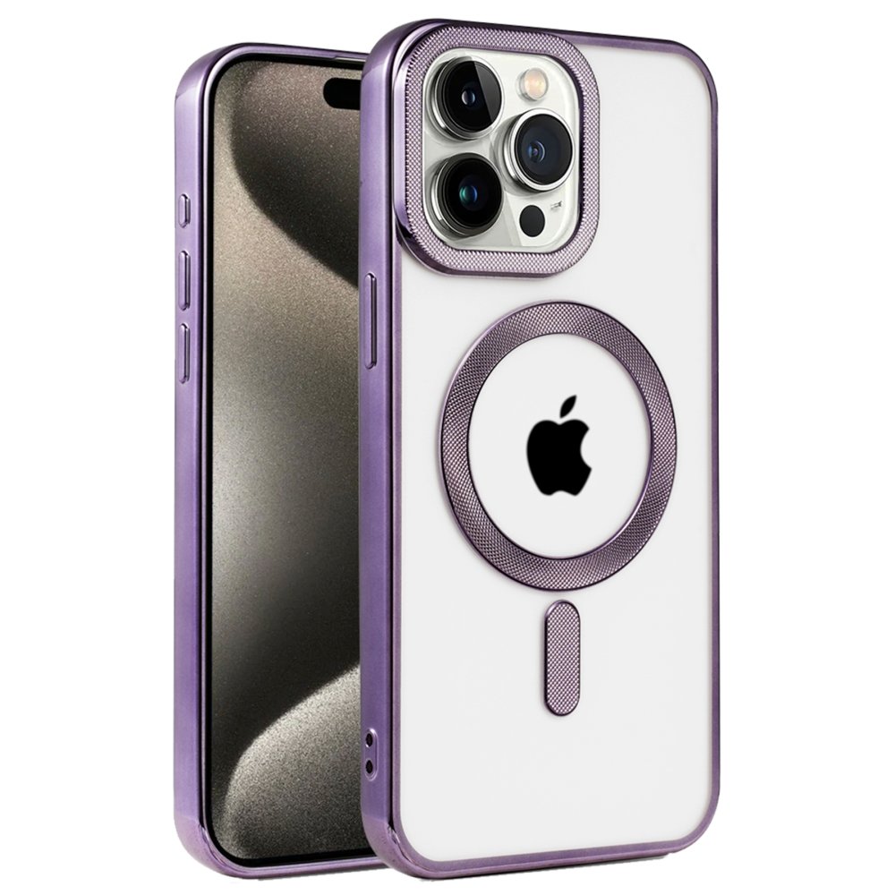 iPhone 14 Pro Max Kılıf Kronos Magsafe Kapak - Derin Mor  iPhone 14 Pro Max Kılıf Kronos Magsafe Kapak - Derin Mor