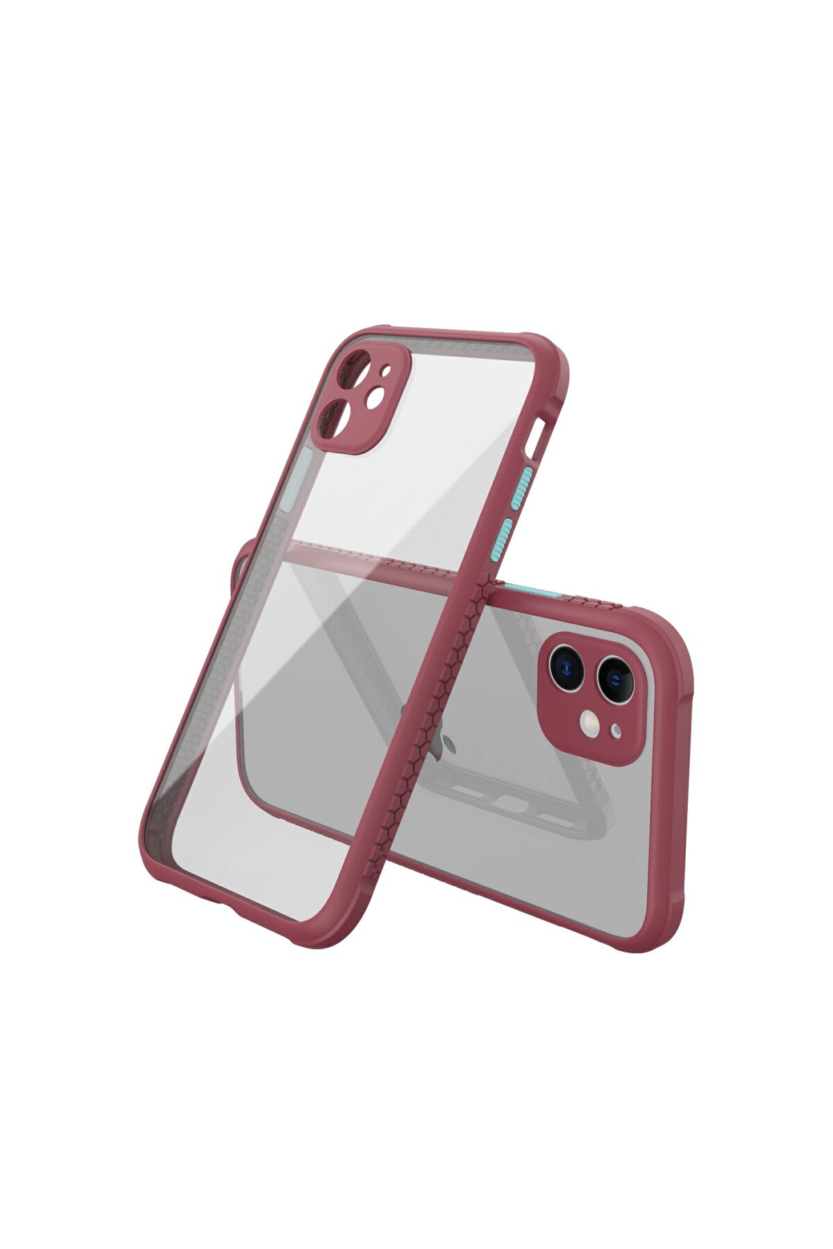  iPhone 12 Mini Kılıf Miami Şeffaf Silikon - Fuşya
