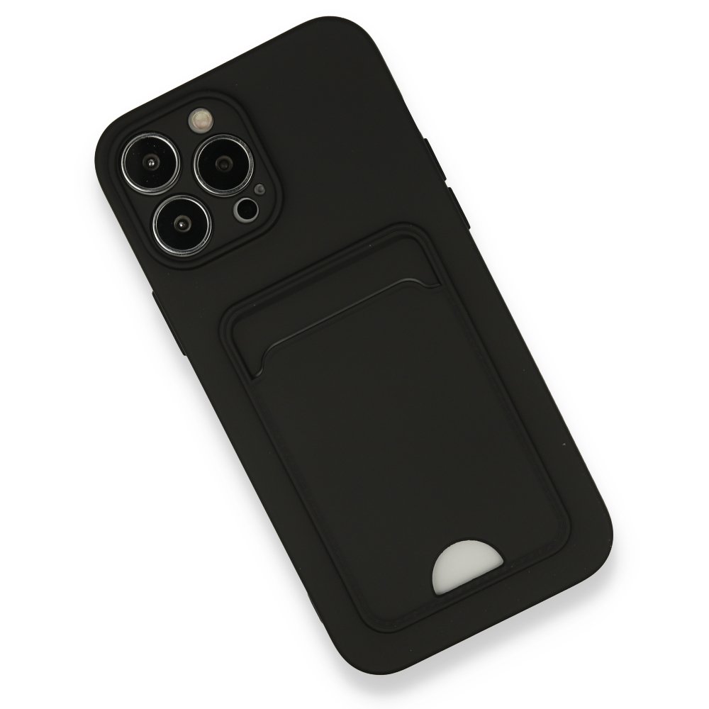  iPhone 13 Pro Max Kılıf Kelvin Kartvizitli Silikon - Siyah