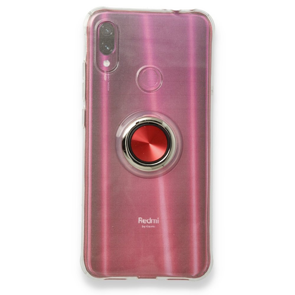 Redmi Note 7 Pro Kılıf Gros Yüzüklü Silikon - Kırmızı