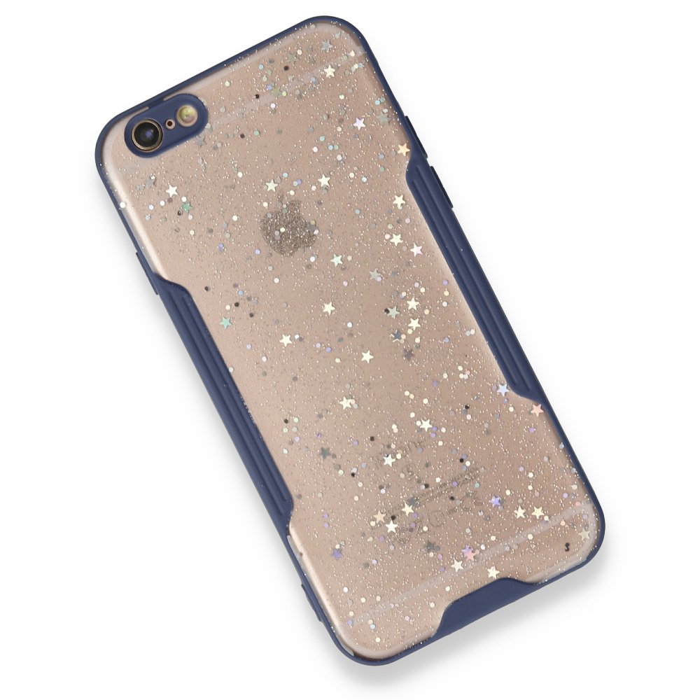 iPhone 6 Kılıf Platin Simli Silikon - Lacivert  iPhone 6 Kılıf Platin Simli Silikon - Lacivert
