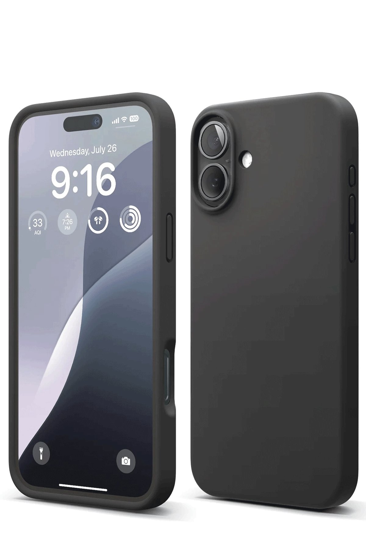 iPhone 16 Kılıf Nano içi Kadife Silikon - Siyah  iPhone 16 Kılıf Nano içi Kadife Silikon - Siyah