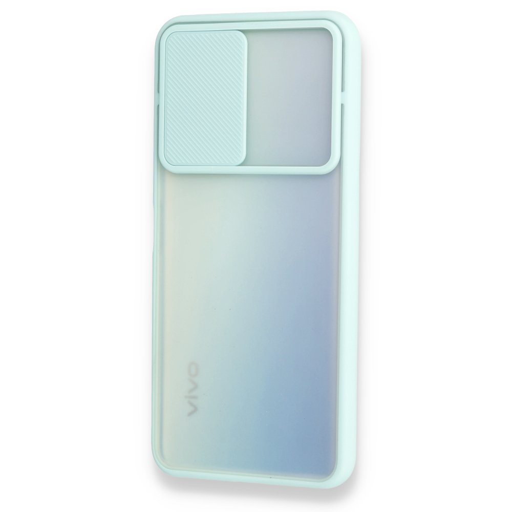  Vivo Y31 2021 Kılıf Palm Buzlu Kamera Sürgülü Silikon - Turkuaz