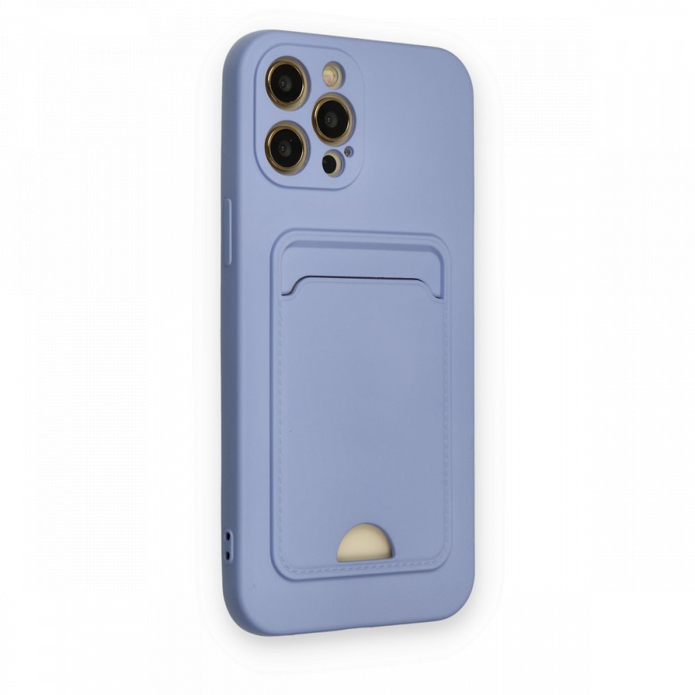  iPhone 12 Pro Max Kılıf Kelvin Kartvizitli Silikon - Lila