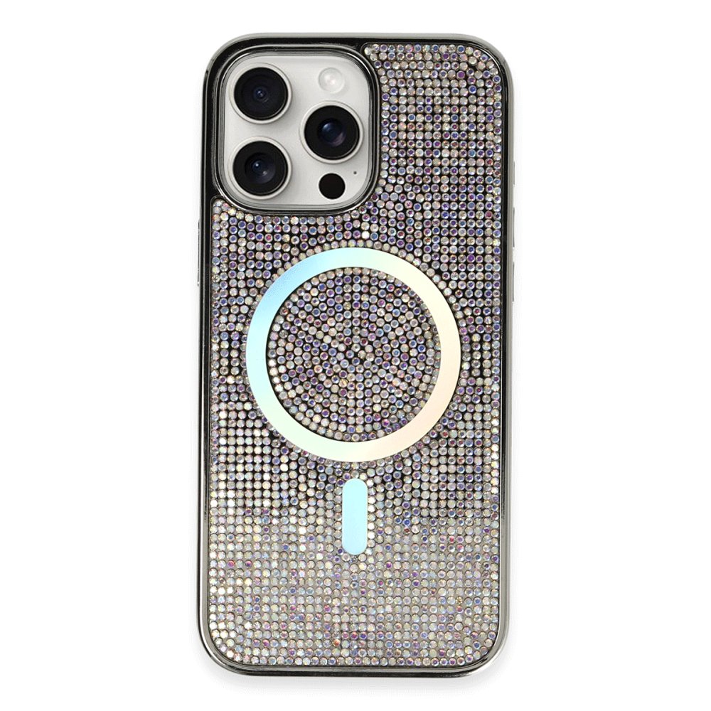  iPhone 16 Pro Max Kılıf Diamond Magsafe Kapak - Rainbow