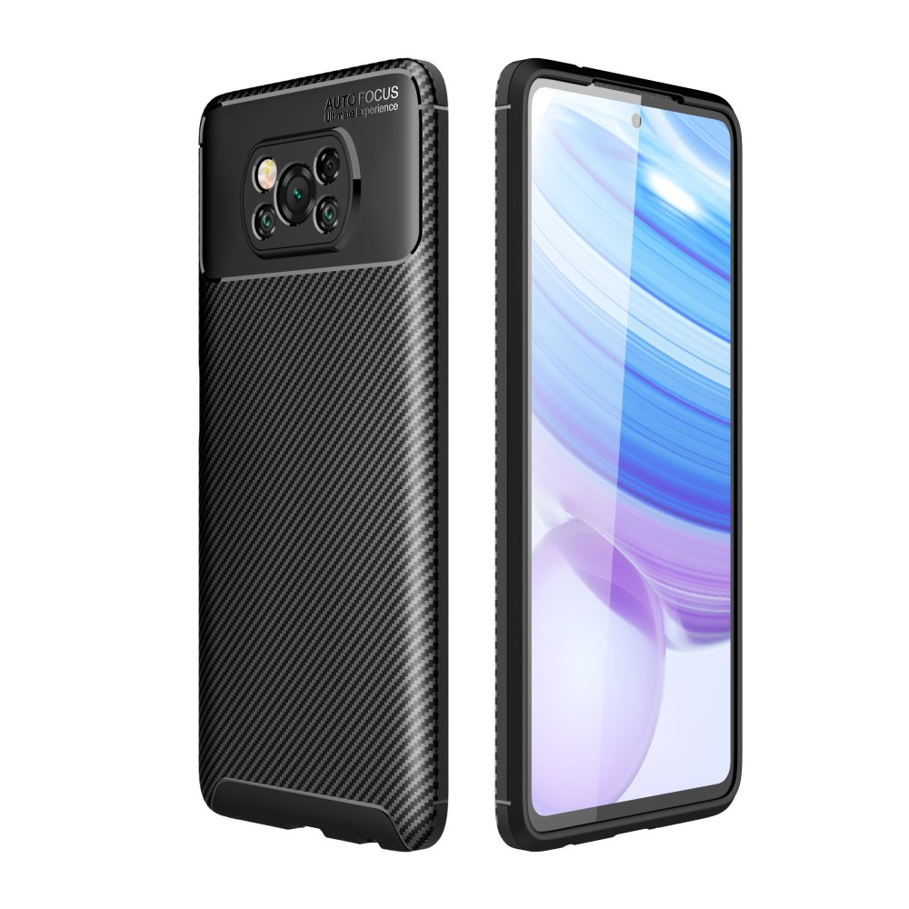 Xiaomi Pocophone X3 Pro Kılıf Auto Focus Karbon Kapak - Siyah Xiaomi Pocophone X3 Pro Kılıf Auto Focus Karbon Kapak - Siyah