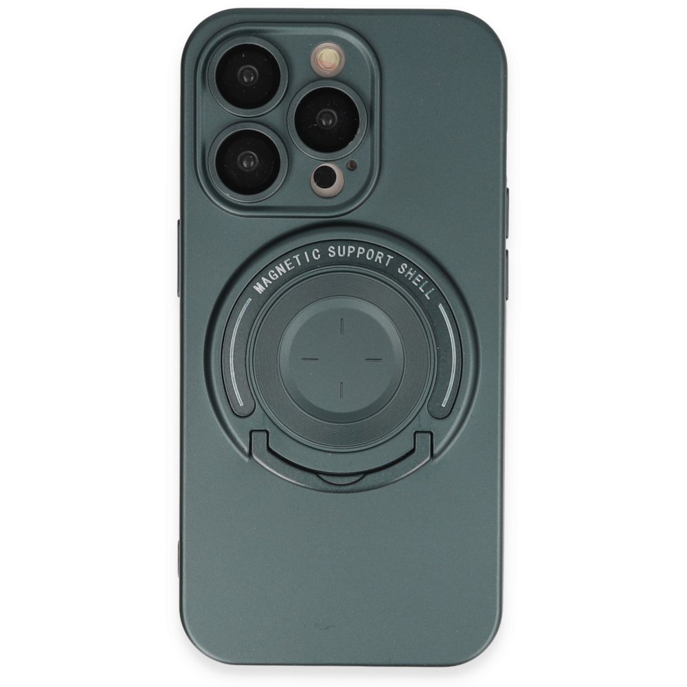  iPhone 13 Pro Kılıf Lukka Magneticsafe Kapak - Koyu Yeşil