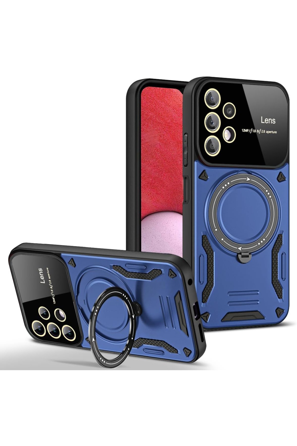  Samsung Galaxy A32 Kılıf Joy Lens Standlı Kapak - Lacivert