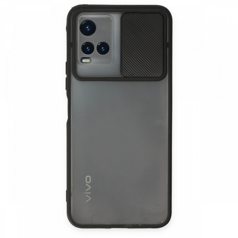  Vivo Y21S Kılıf Palm Buzlu Kamera Sürgülü Silikon - Siyah