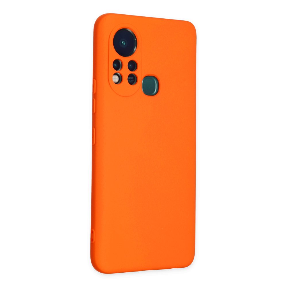 İnfinix Hot 11s Kılıf Nano içi Kadife Silikon - Turuncu  İnfinix Hot 11s Kılıf Nano içi Kadife Silikon - Turuncu