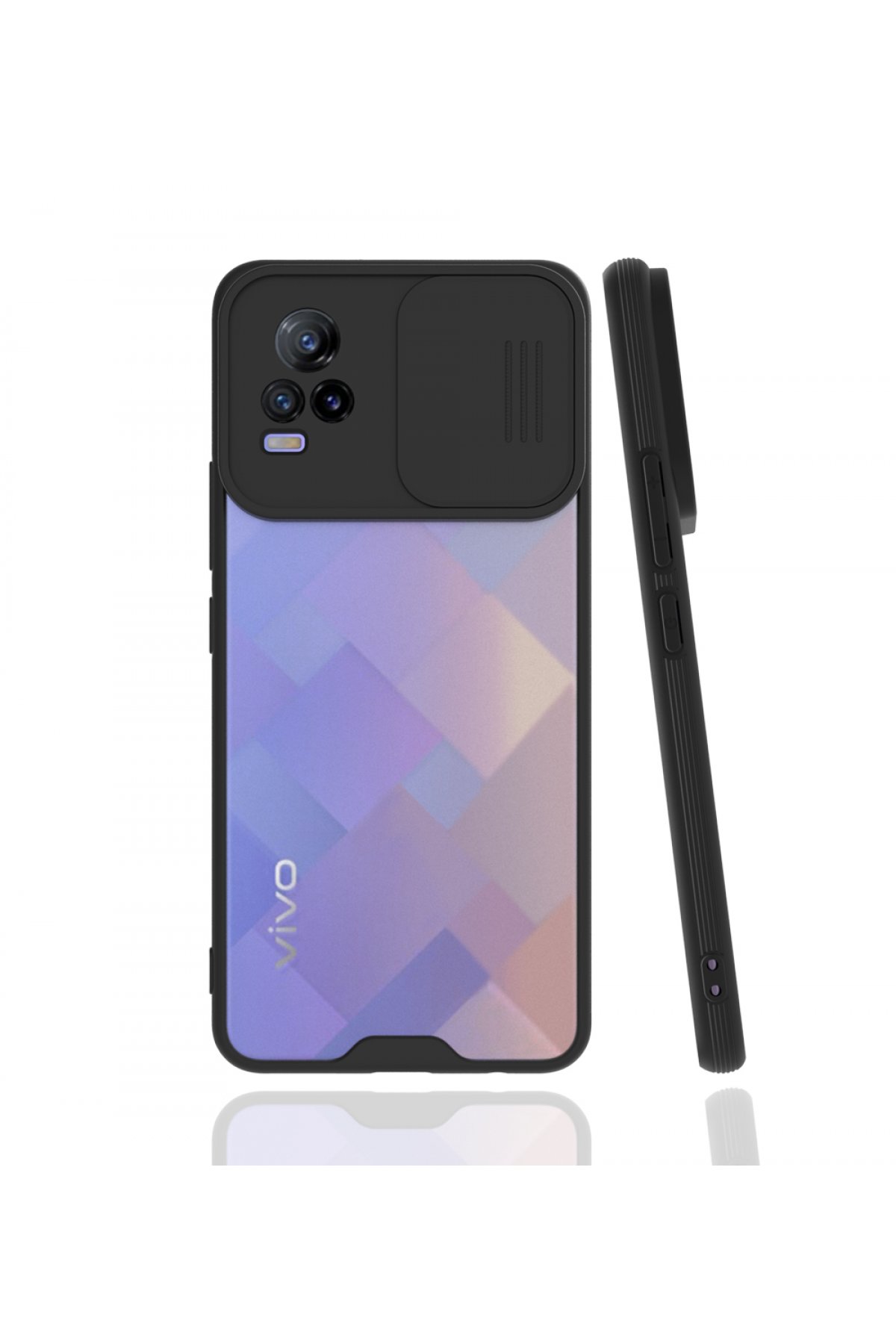  Vivo V21e Kılıf Platin Kamera Koruma Silikon - Siyah