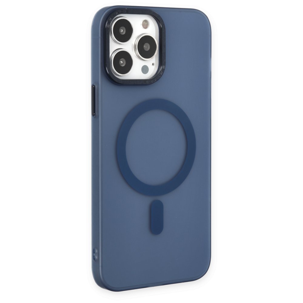  iPhone 14 Pro Kılıf Lodos Magneticsafe Mat Kapak - Mavi