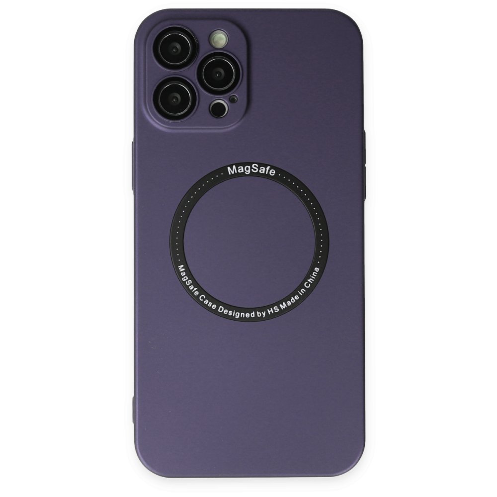  iPhone 12 Pro Kılıf Jack Magneticsafe Lens Silikon - Mor