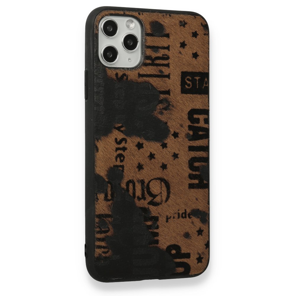  iPhone 11 Pro Max Kılıf Yele Silikon Kapak - Koyu Kahve