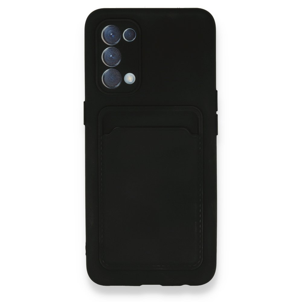  Oppo Reno 5 Kılıf Kelvin Kartvizitli Silikon - Siyah