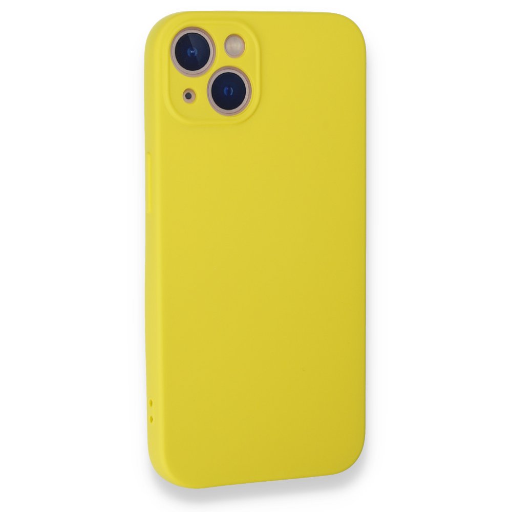  iPhone 13 Kılıf Nano içi Kadife Silikon - Sarı