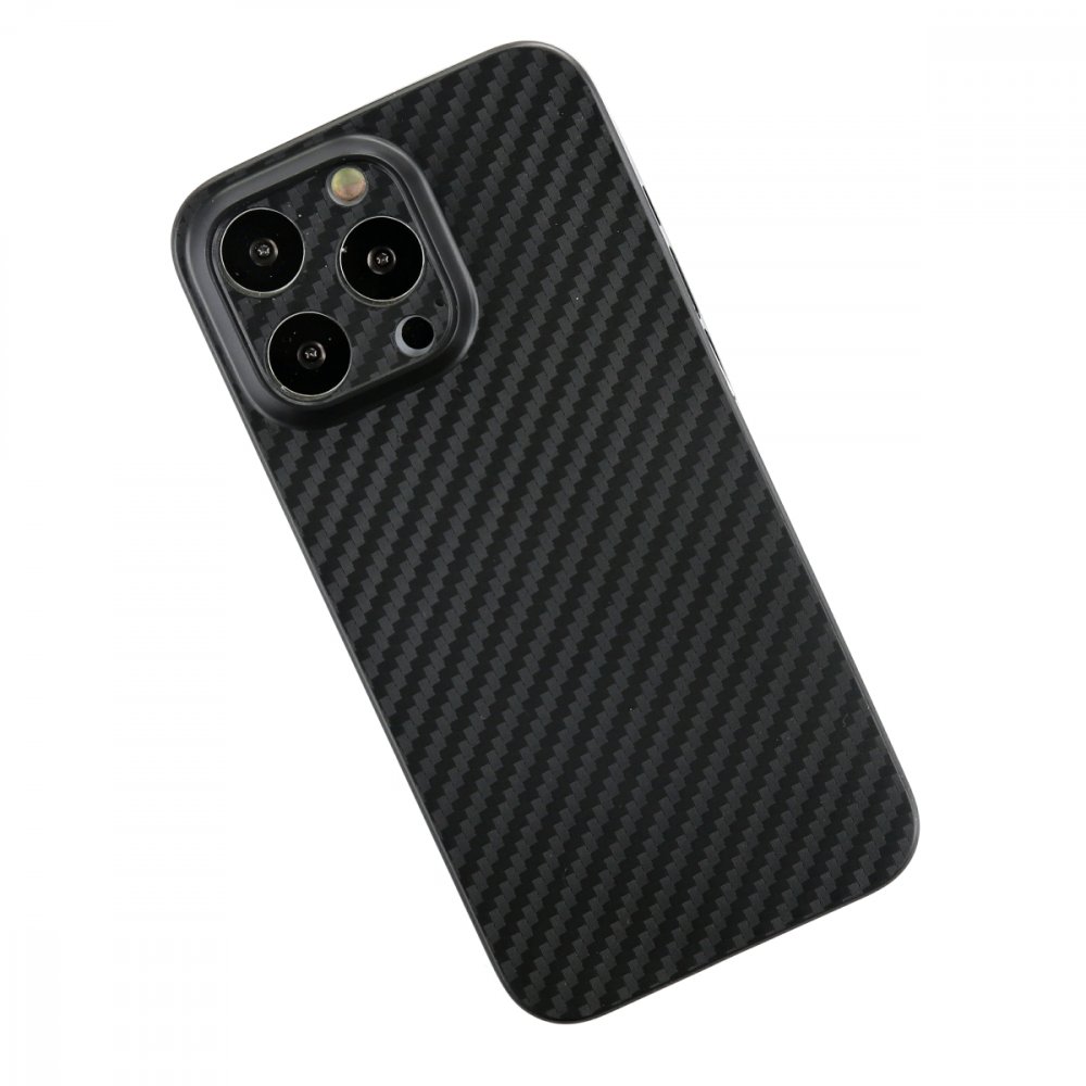  iPhone 13 Pro Kılıf Karbon PP Silikon - Siyah