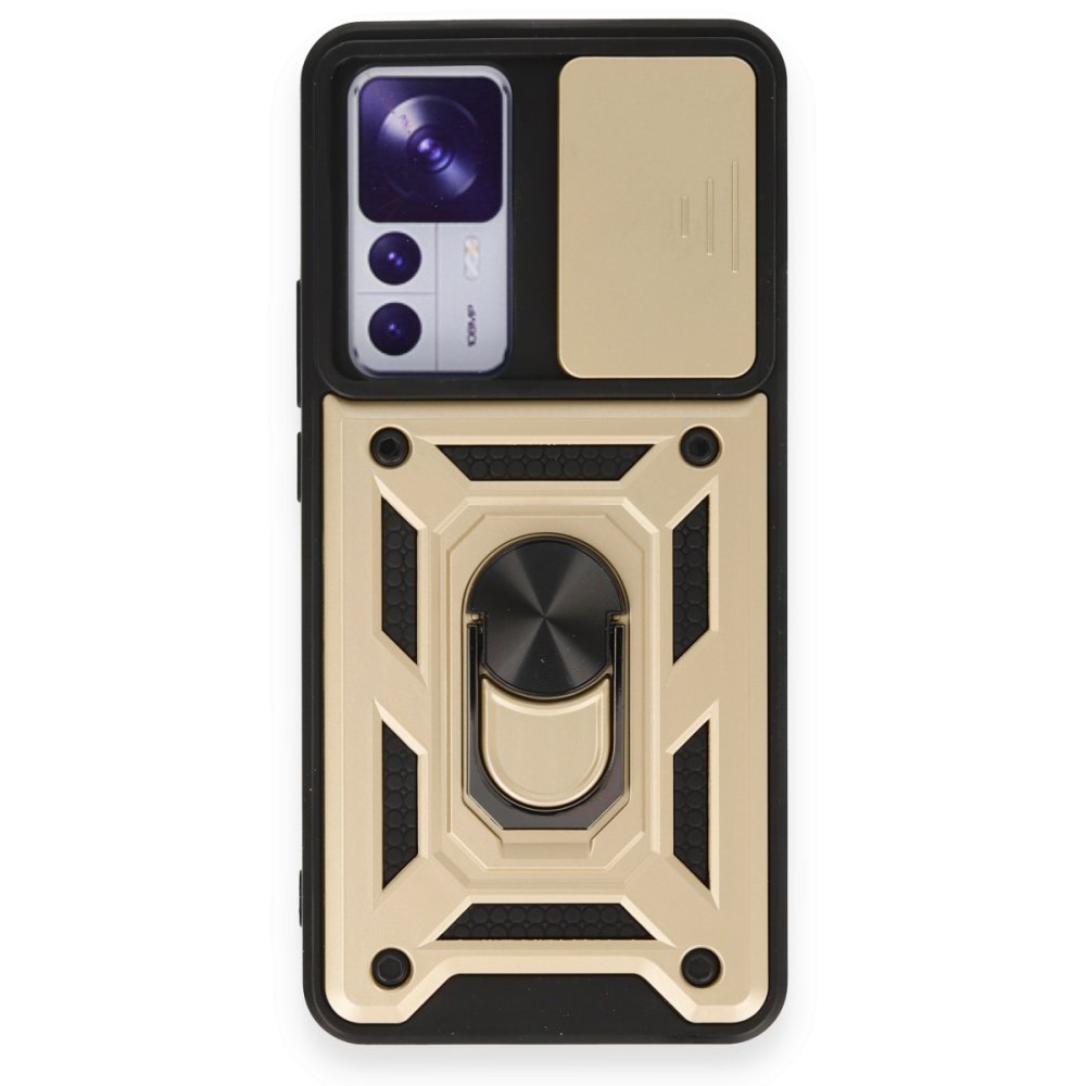 Xiaomi Mi 12T Pro Kılıf Pars Lens Yüzüklü Silikon - Gold  Xiaomi Mi 12T Pro Kılıf Pars Lens Yüzüklü Silikon - Gold
