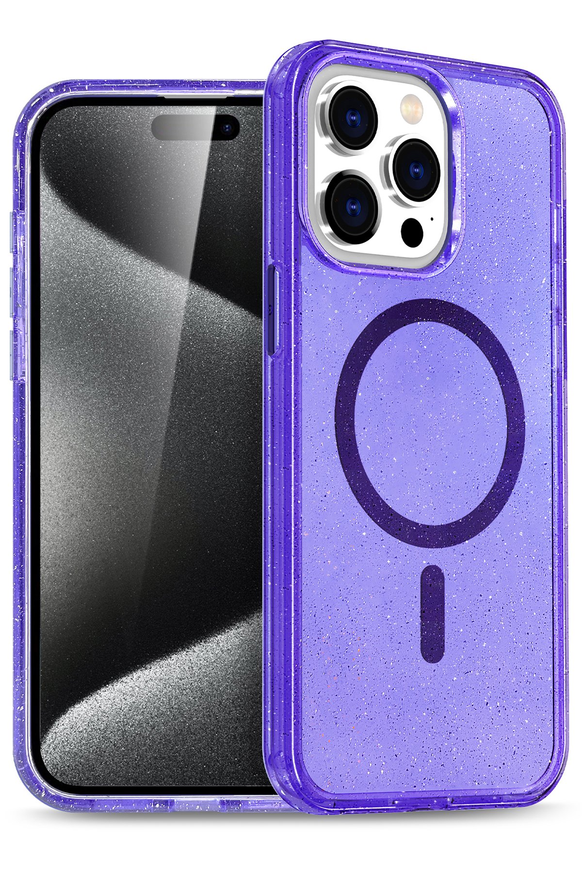 iPhone 16 Pro Kılıf Glow Magsafe Kapak - Mor  iPhone 16 Pro Kılıf Glow Magsafe Kapak - Mor