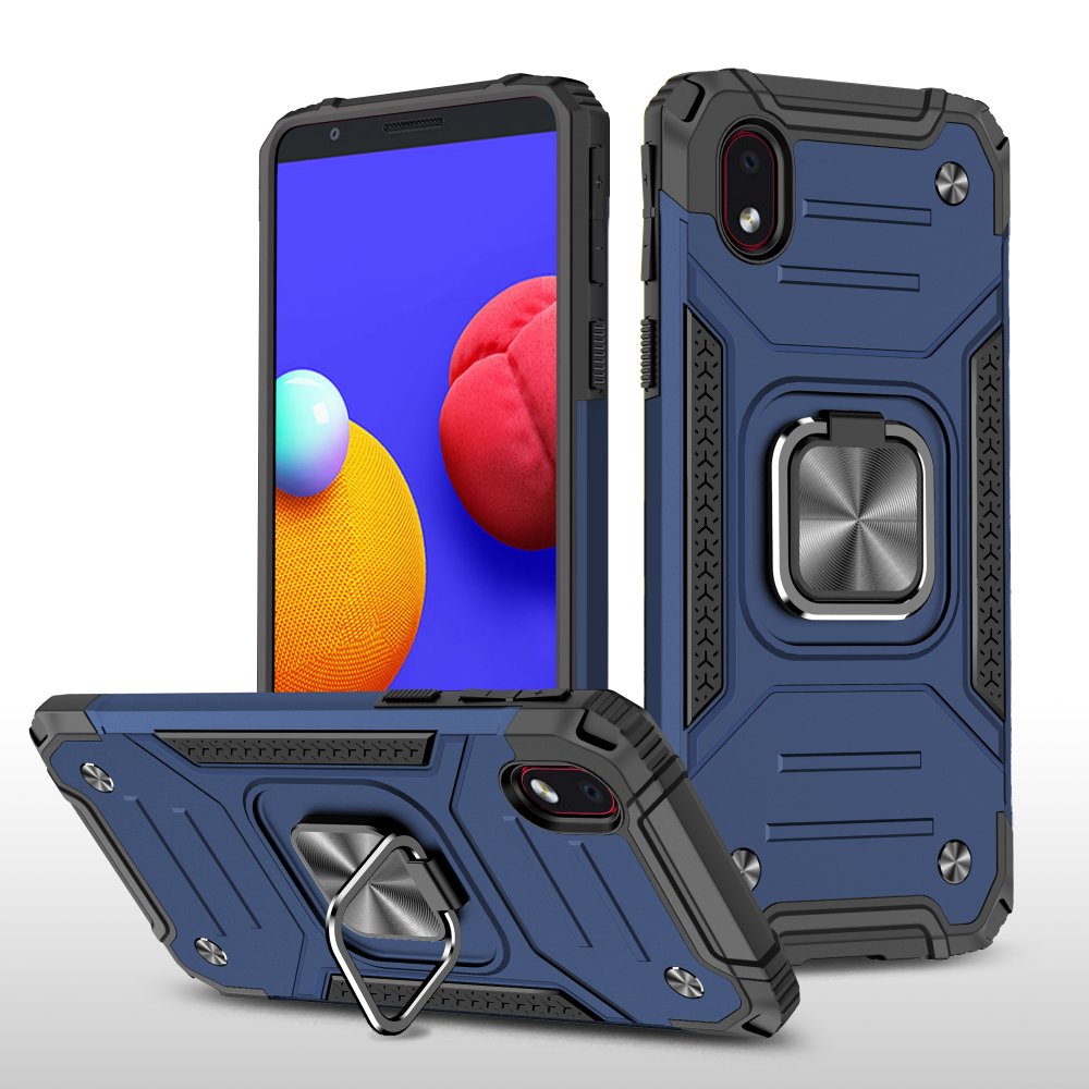  Samsung Galaxy A01 Core Kılıf Zegna Yüzüklü Silikon Kapak - Mavi