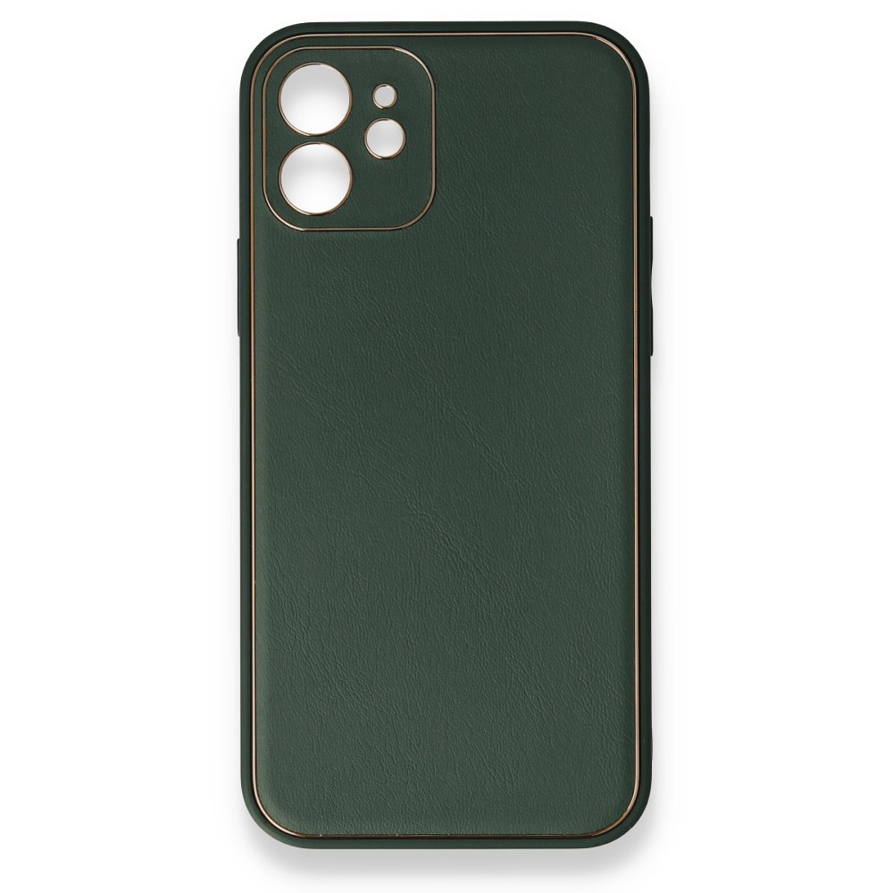 iPhone 12 Mini Kılıf Coco Deri Silikon Kapak - Yeşil iPhone 12 Mini Kılıf Coco Deri Silikon Kapak - Yeşil